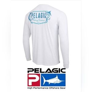 Pelagic Men's Aquatek Twin Beeks Fishing Long Sleeve Shirt - Large